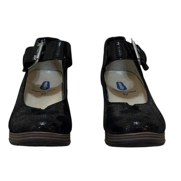 Not For Sale Wolky Pumps Women 37 US 6 Black Aya Leather Metallic Mary‎ Jane - Picture 4 of 9